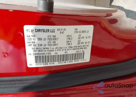 2008 Dodge Grand Caravan Sxt z USA, uszkodzony, nr VIN 2D8HN54XX8R147955